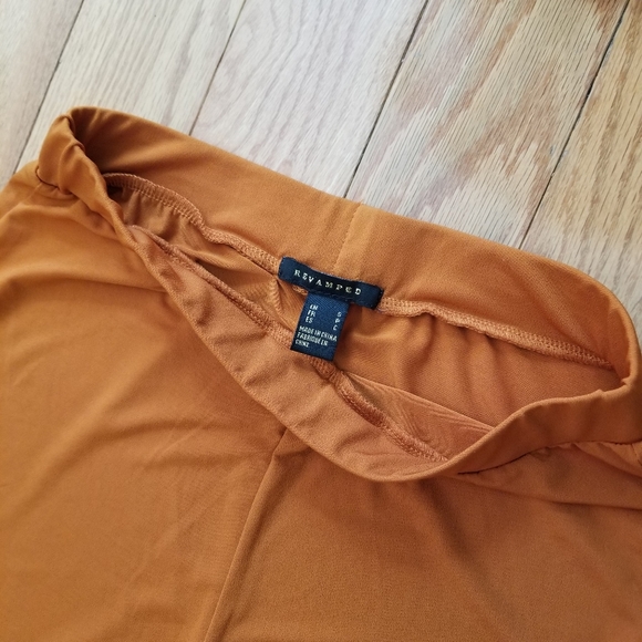 Orange High Rise Wide Leg Elastic Long Pants - Picture 3 of 3